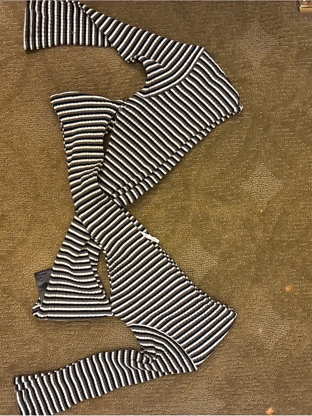 Kimchi Blue Black and White Striped Crop Top